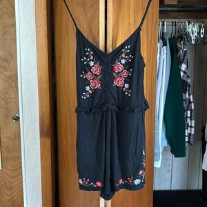 American Eagle black floral romper